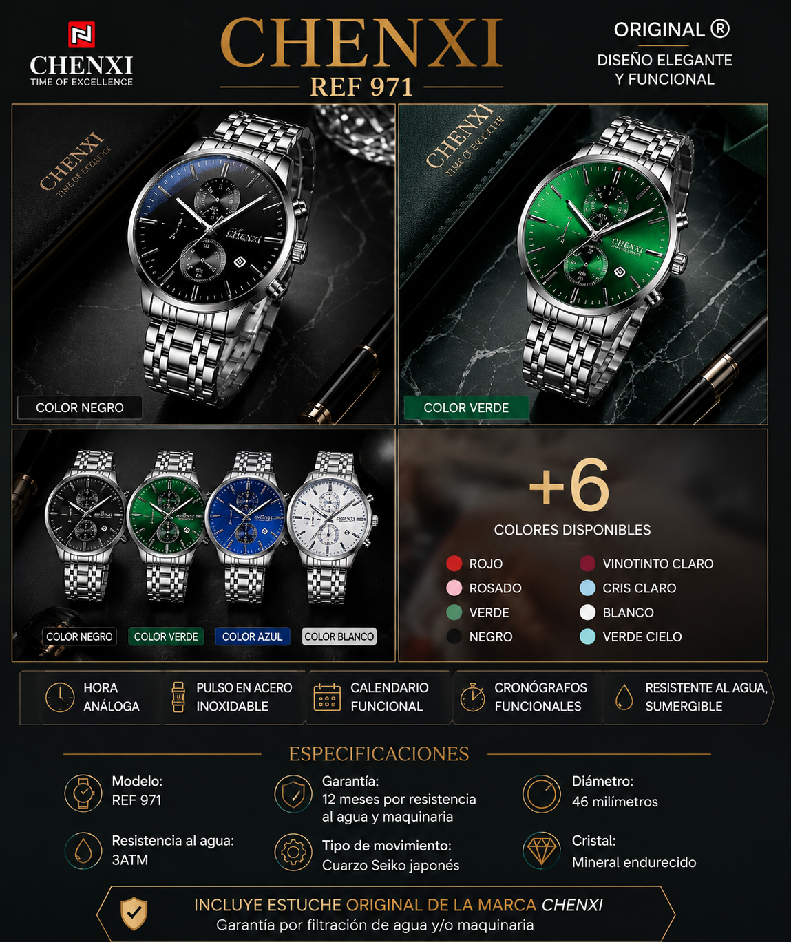 Reloj Chenxi Ref 971