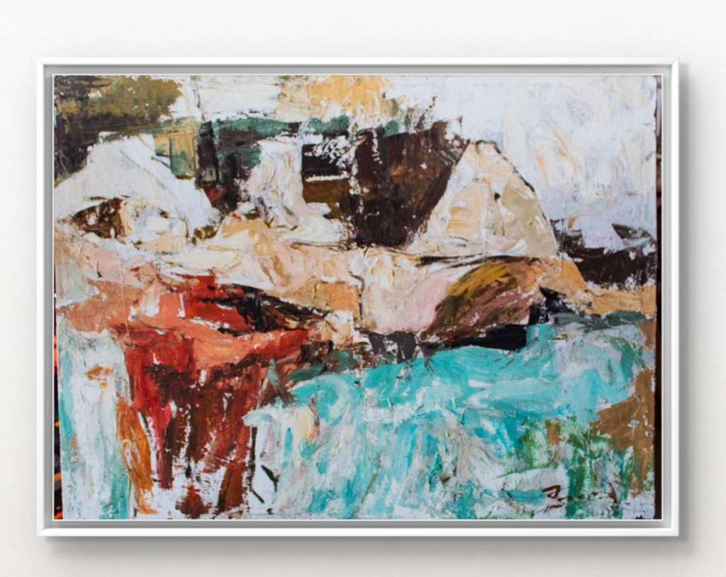 Cuadro abstracto enmarcado