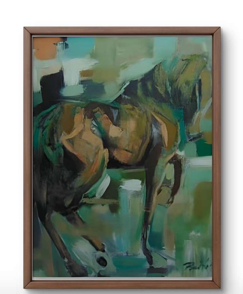 Cuadro de caballo abstracto