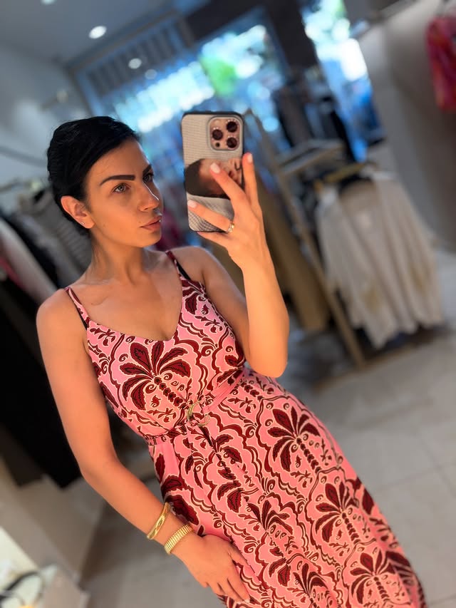 Pink Floral Sleeveless Maxi Dress