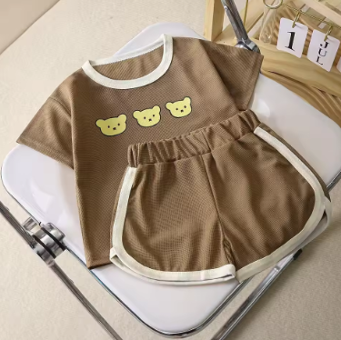 Kids' Brown Bear Summer Outfit