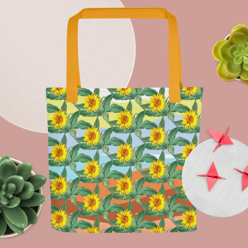 Sunflower Pattern Tote Bag