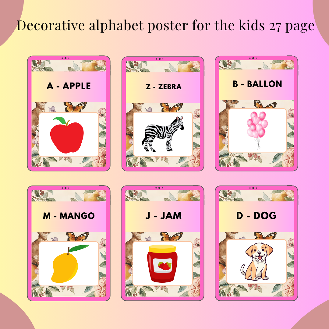 Decorative Alphabet Poster for Kids 27 page