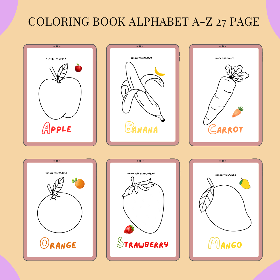 Alphabet Coloring Book A–Z – 27 Pages