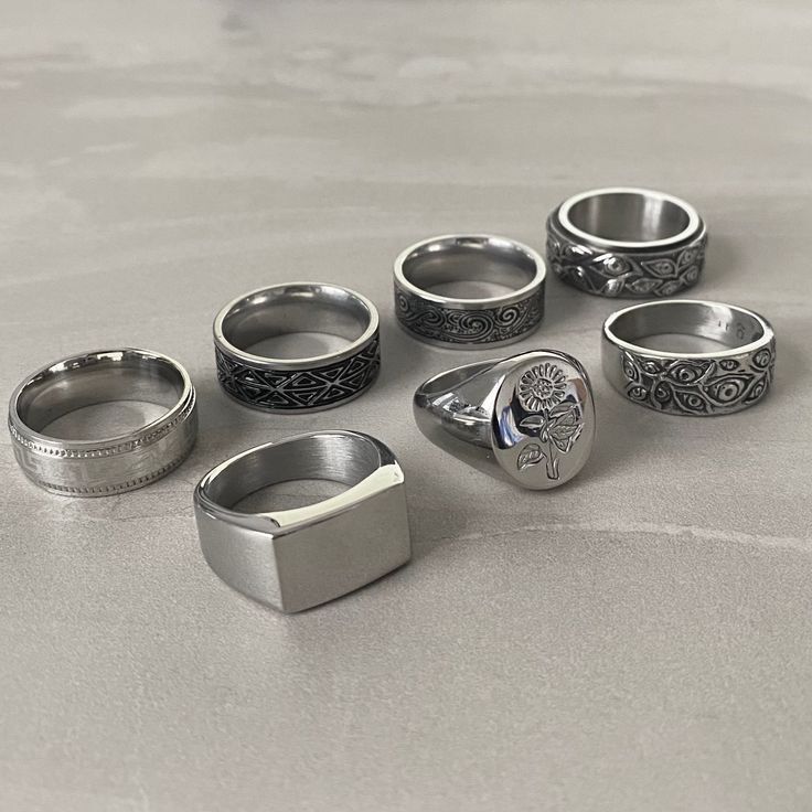 Men's Stainless Steel Ring Set