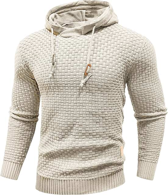 Men's Textured Knit Hoodie