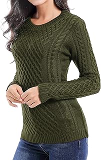 Women's Olive Green Cable Knit Sweater