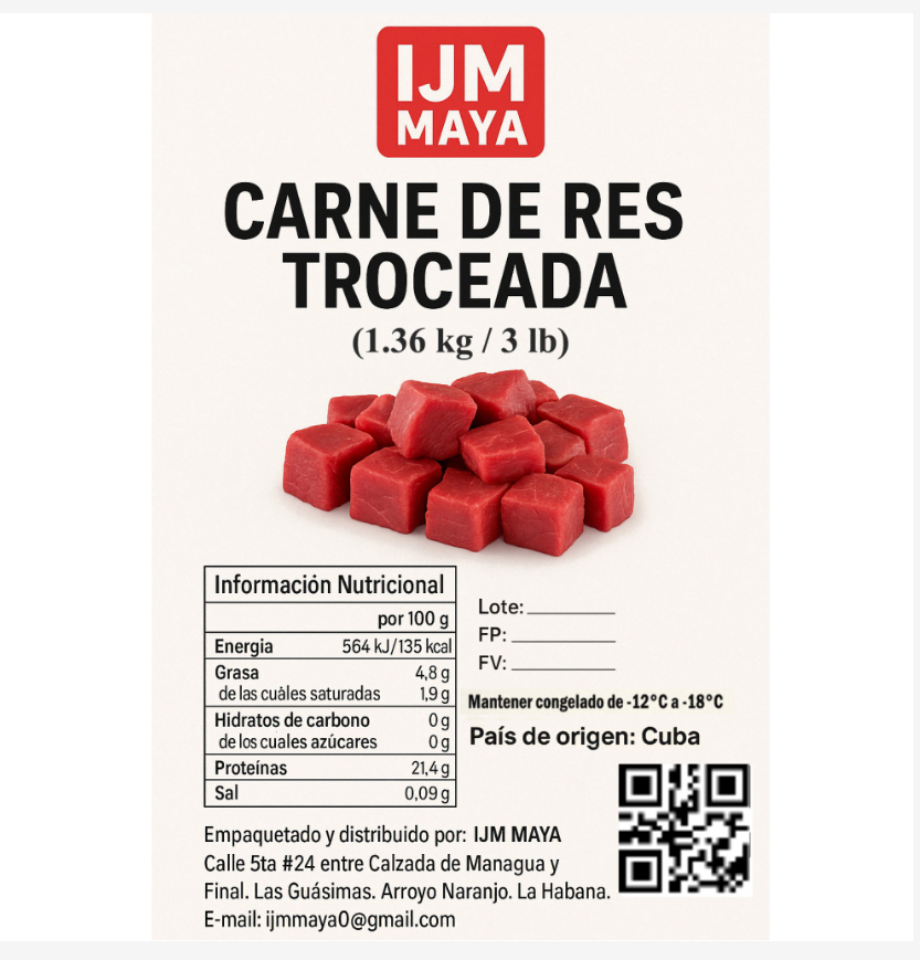 Carne de res troceada ijm Maya (1.36 kg / 3 lb)