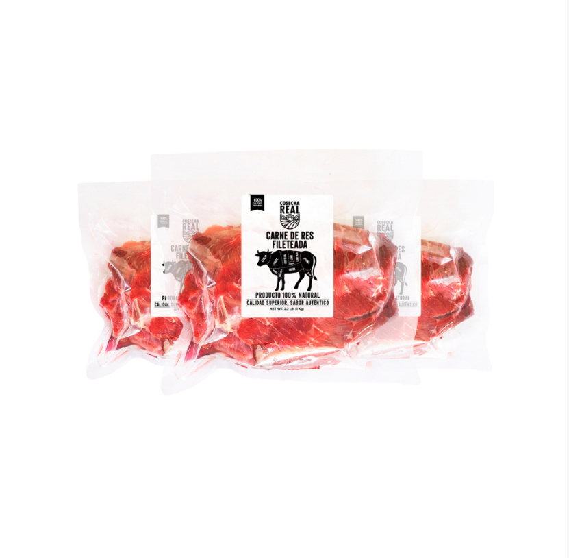 Carne de res fileteada Cosecha Real 3x1 kg 2.2 lb