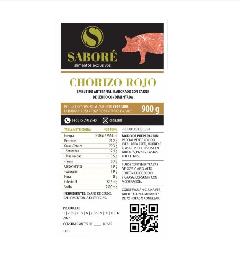 Chorizo rojo Saboré (900 g / 1.98 lb)