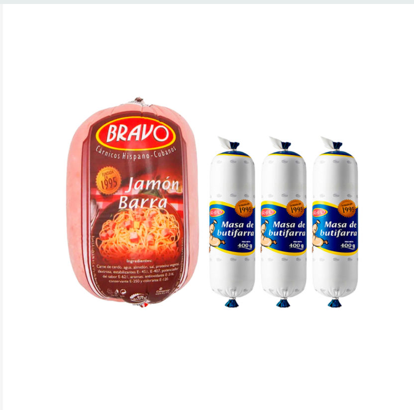 Jamón barra Bravo + Masa de butifarra Bravo