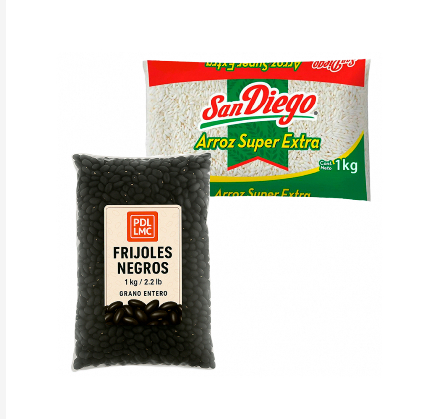 Combo de frijoles negros y arroz