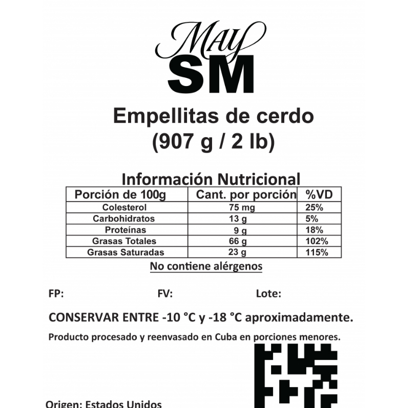 Empellitas de cerdo May sm (907 g / 2 lb)