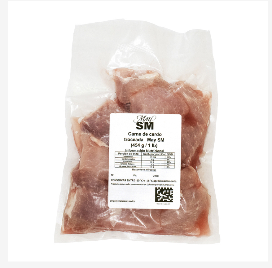 Carne de cerdo troceada 459g/1 lb
