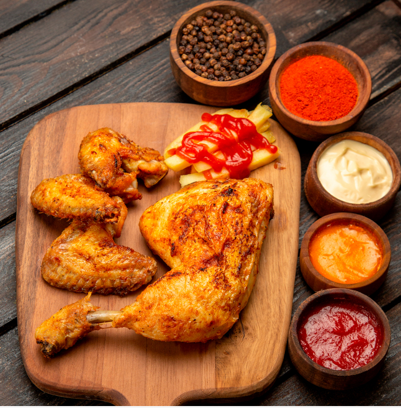 Caja de cuartos traseros de pollo Tyson