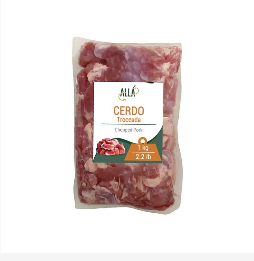 Carne de cerdo troceada 9.07g/2 lb 
