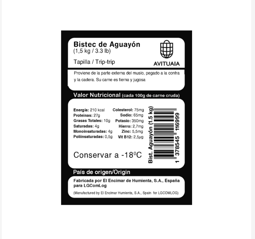 Trozos de carne de res Avituai 1.5 kg / 3.3 lb