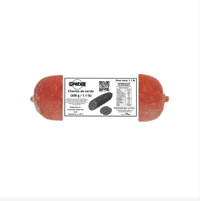 Chorizo de cerdo Gratos (500 g / 1.1 lb)