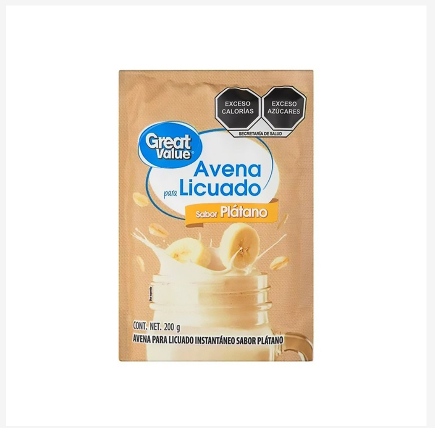 Avena para licuado sabor plátano Great Value