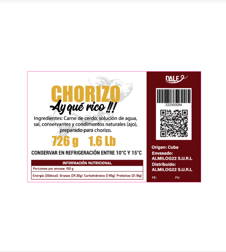Chorizo Ay Que Rico (726 g) 1.6 lb