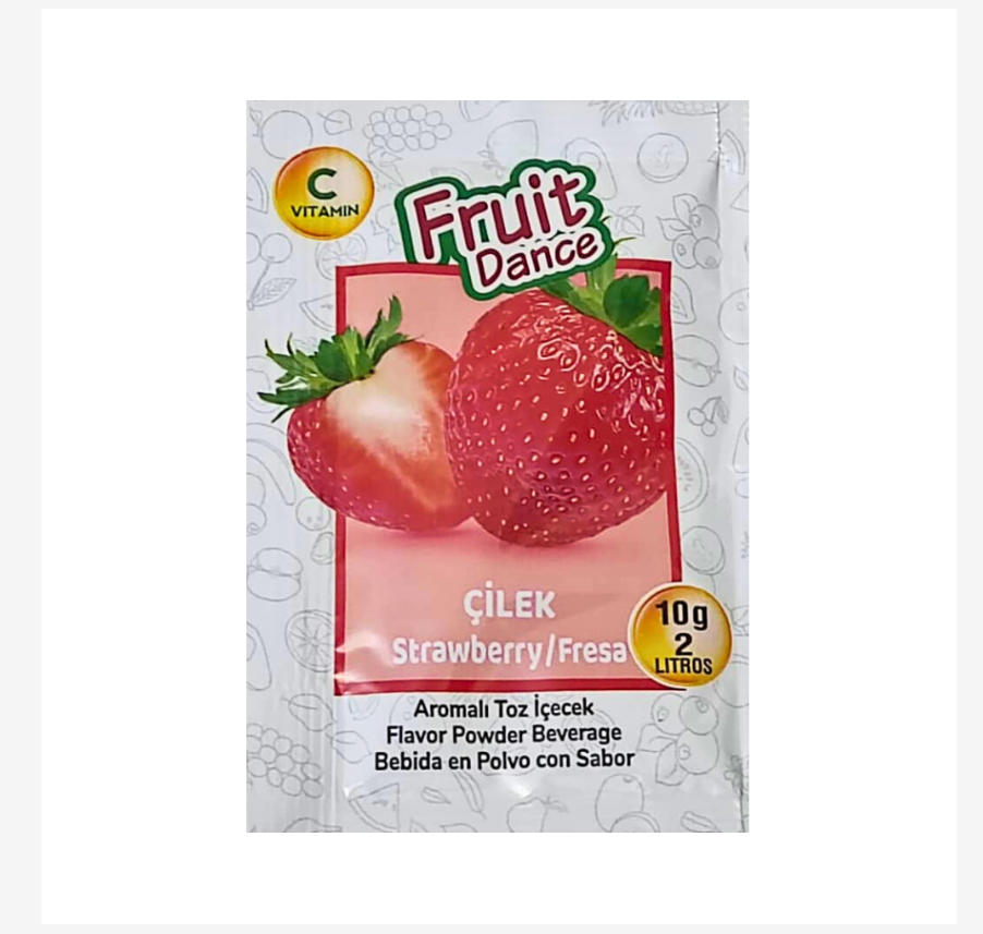 Bebida en polvo sabor fresa