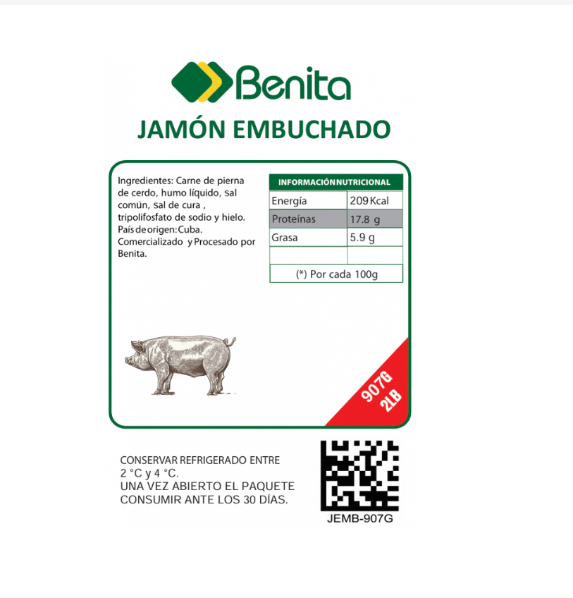 Jamón embuchado Benita (907 g / 2 lb)