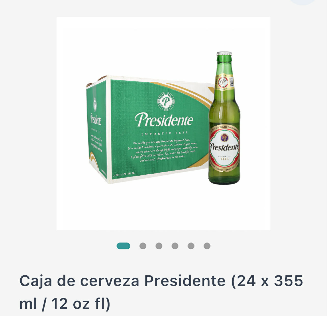 Caja de cerveza Presidente