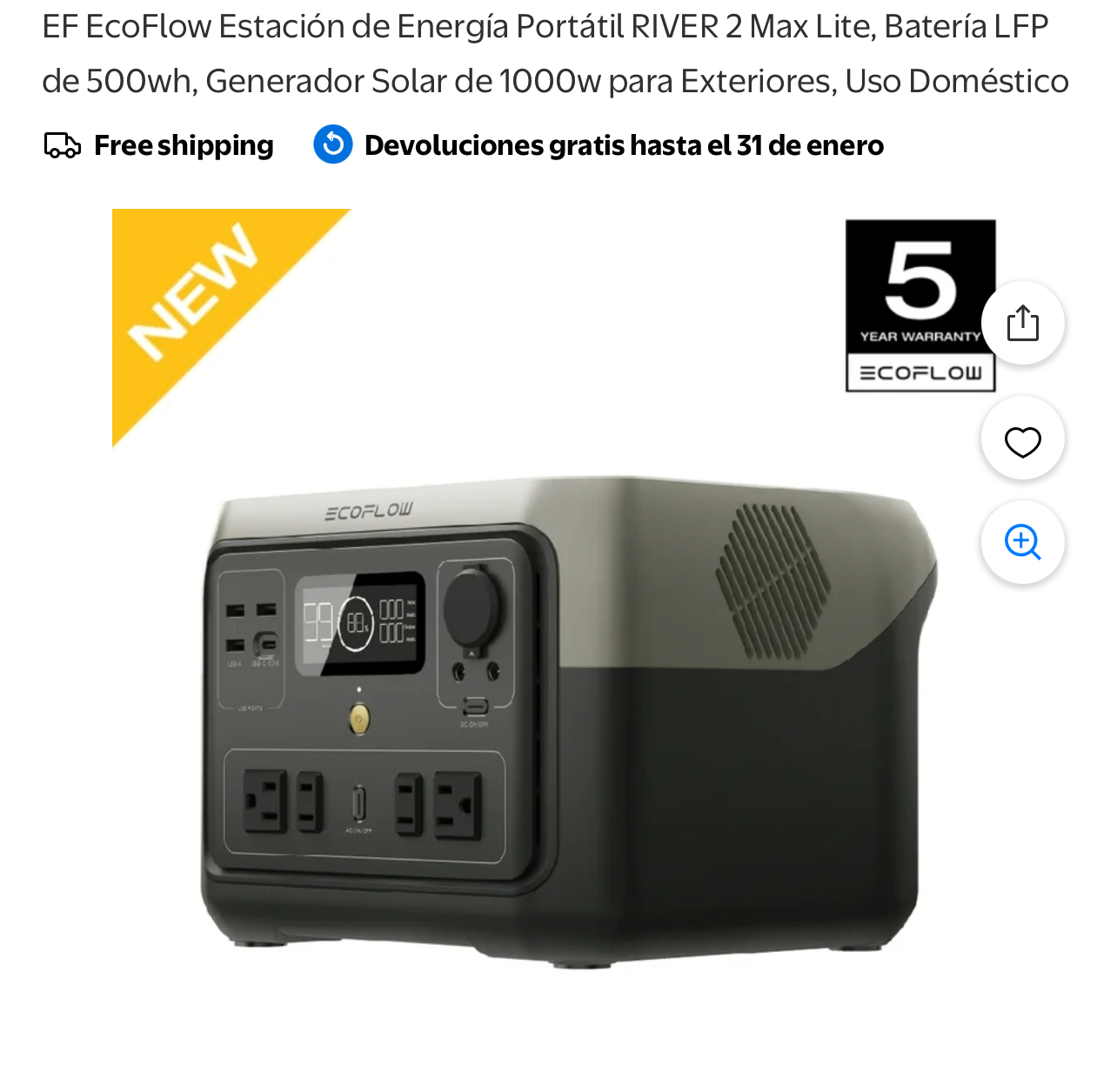 Estación de energía portátil EcoFlow RIVER 2 Max Lite