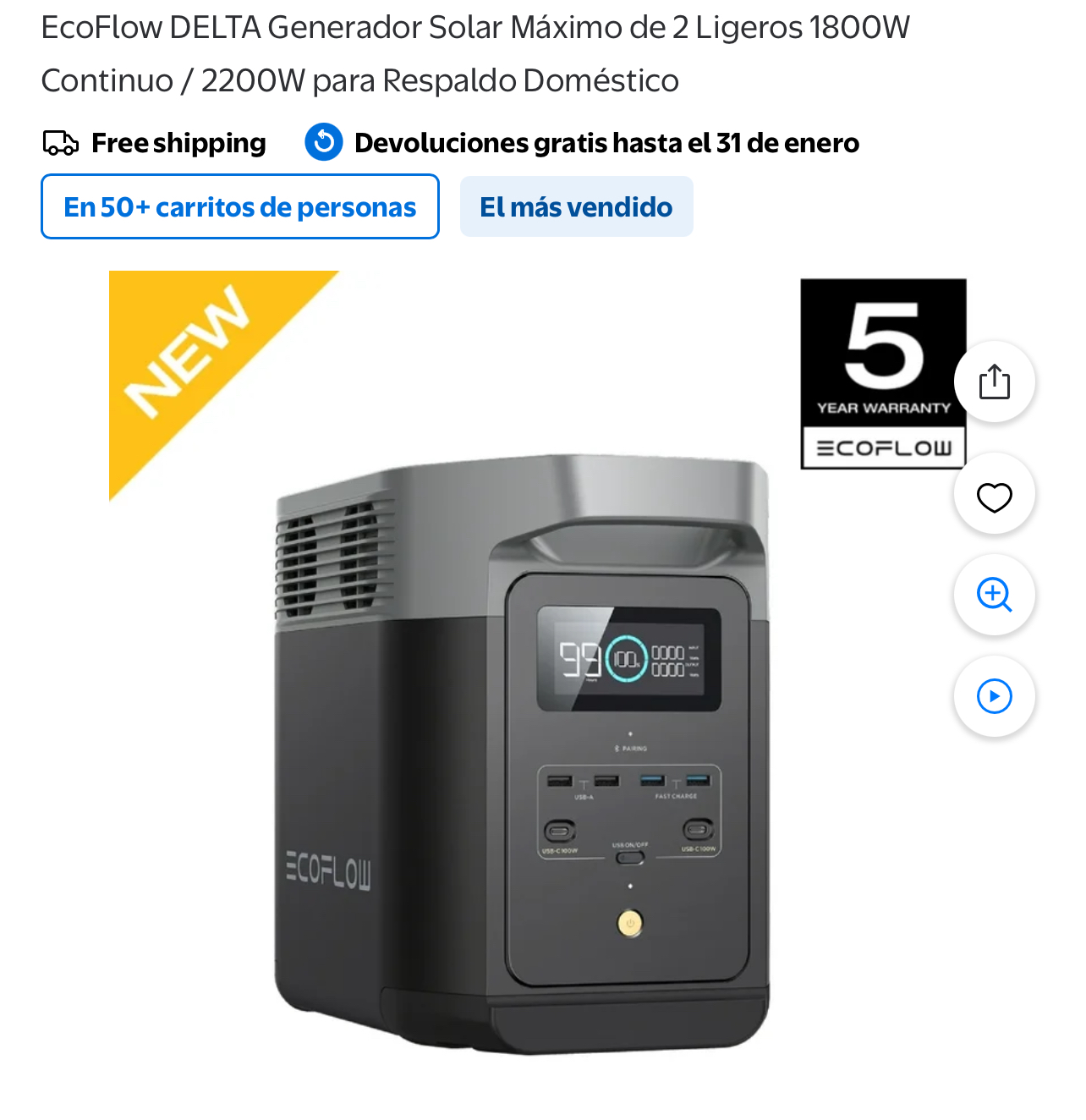 EcoFlow DELTA Generador Solar