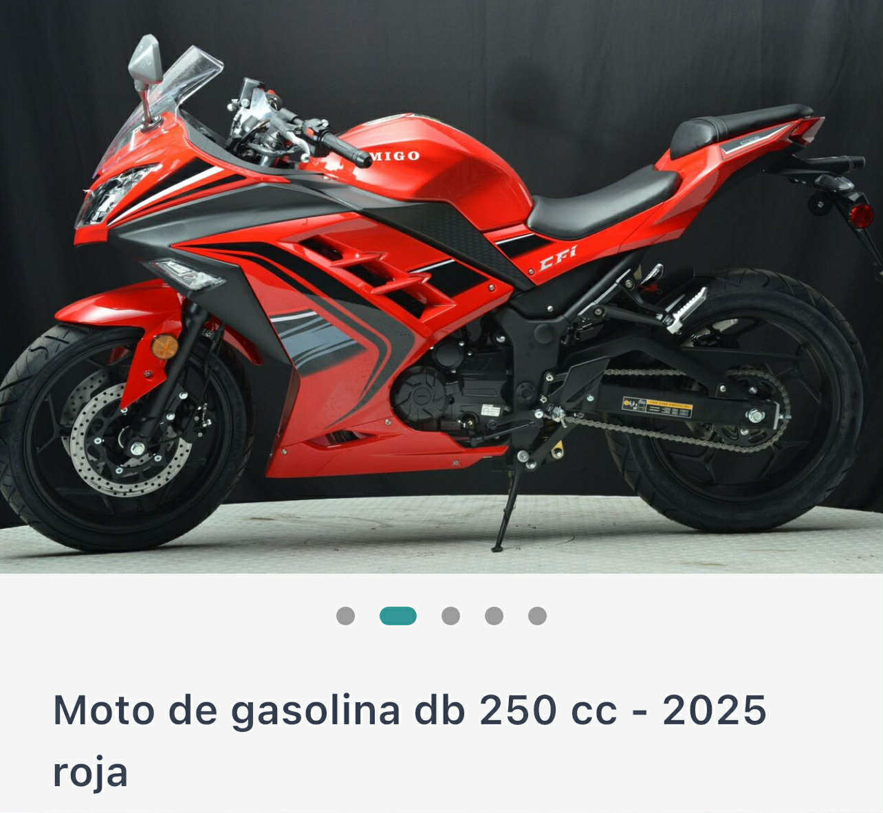 DB 250cc Gasoline Motorcycle - 2025 Red