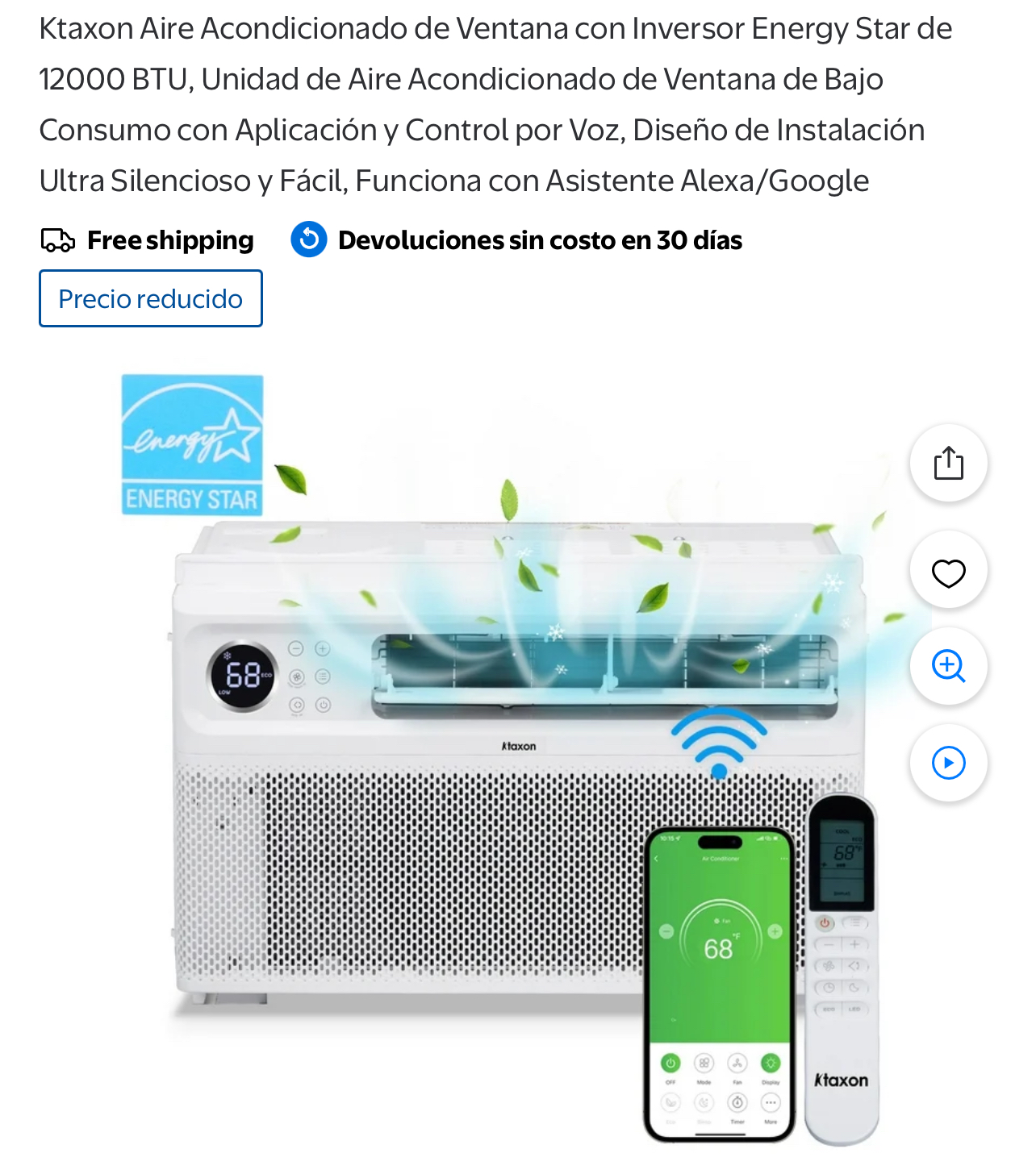 Aire acondicionado de ventana Ktaxon 12000 BTU