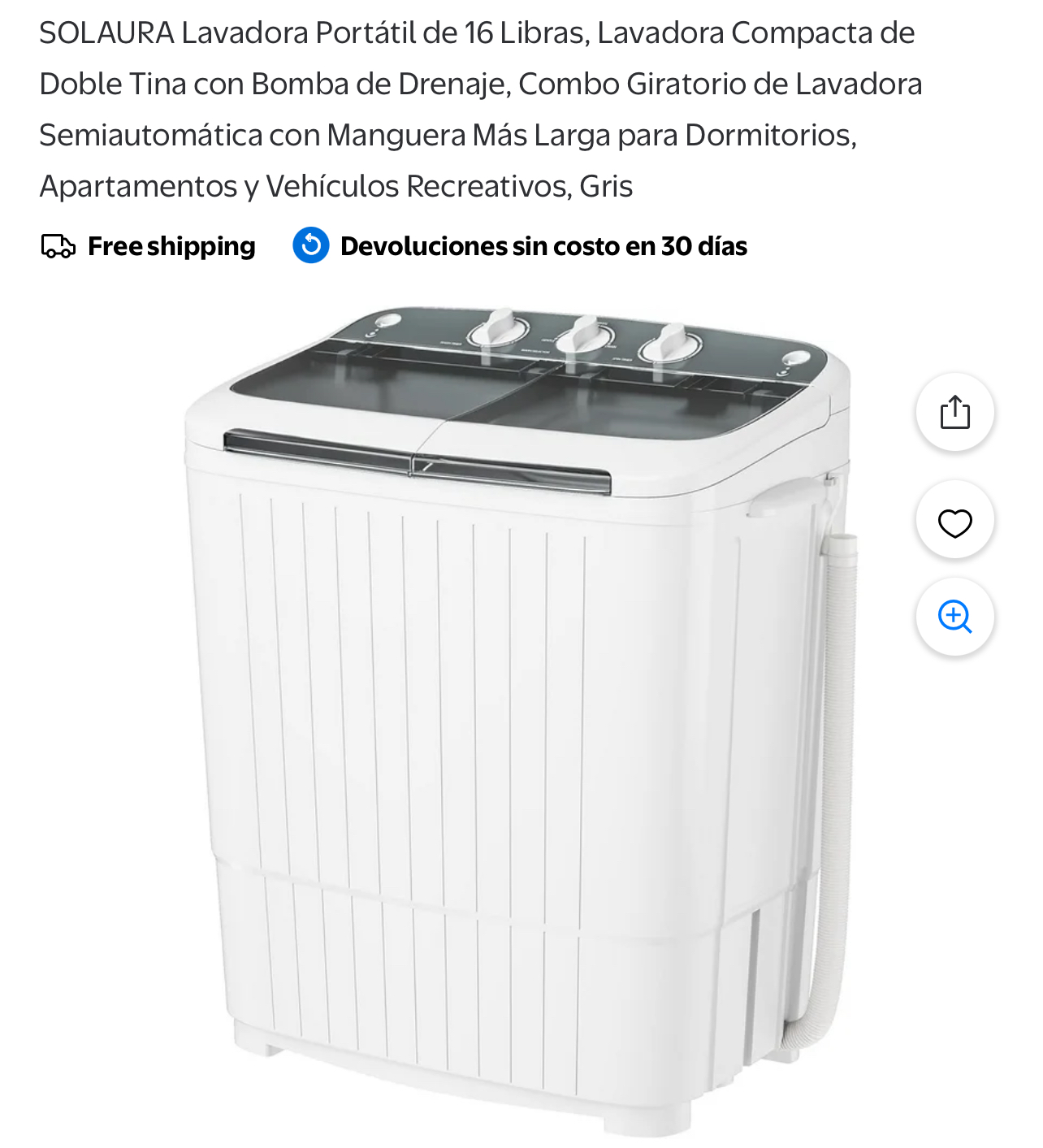 Lavadora portátil de 16 libras