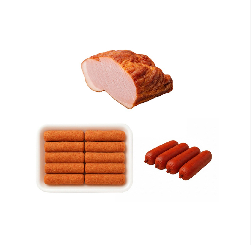 Chorizo rojo, jamón de pierna deshuesada y croquetas de jamón