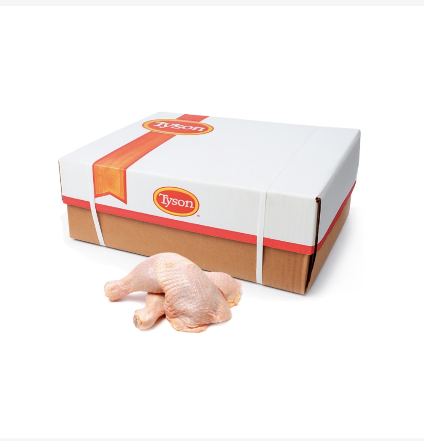 Caja de cuartos traseros de pollo Tyson