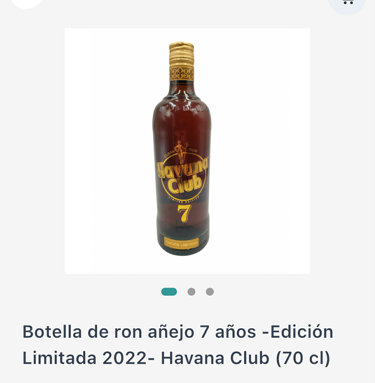 Botella de ron añejo 7 años Havana Club