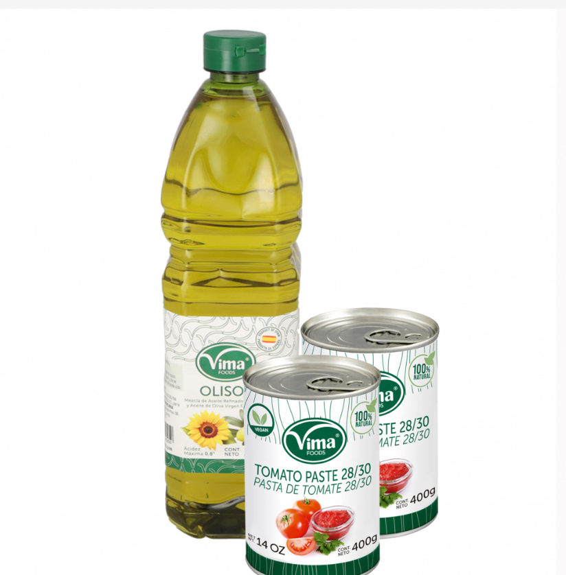 Aceite de girasol y pasta de tomate Vima