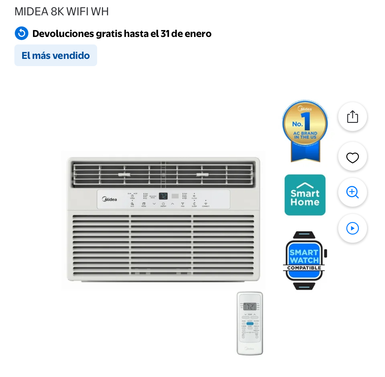 Aire acondicionado Midea 8K WIFI