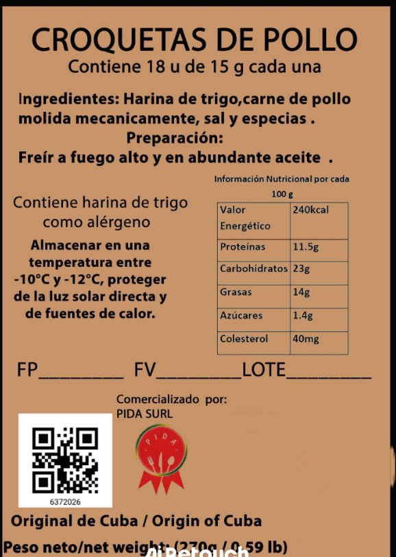 Croquetas de pollo Pida (400 g / 14.11 oz)