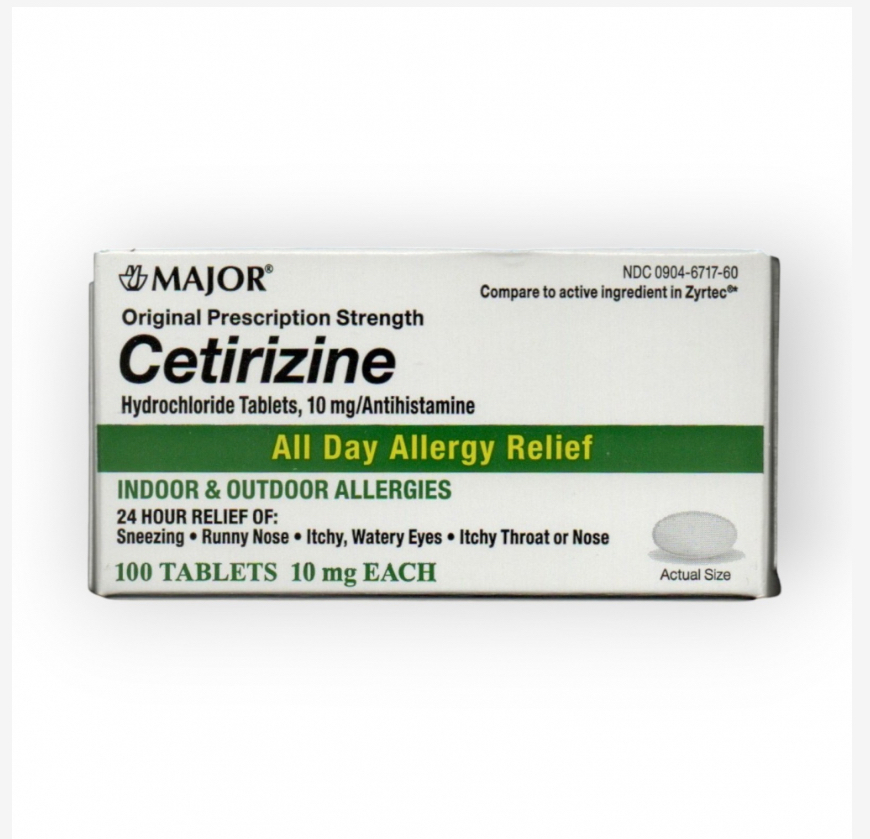Clorhidrato de cetirizina 10 mg Major