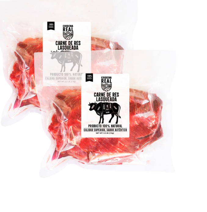 Carne de res lasqueada Cosecha Real (2 x 1 kg / 2.2 lb)