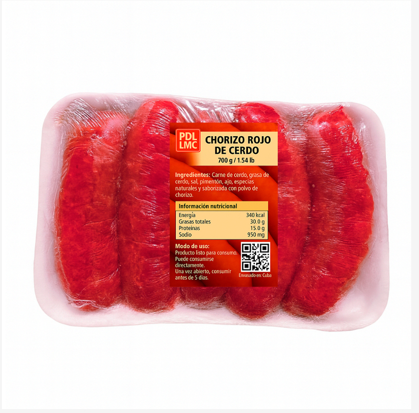 Chorizo rojo de cerdo pdl lmc (700 g / 1.54 lb)