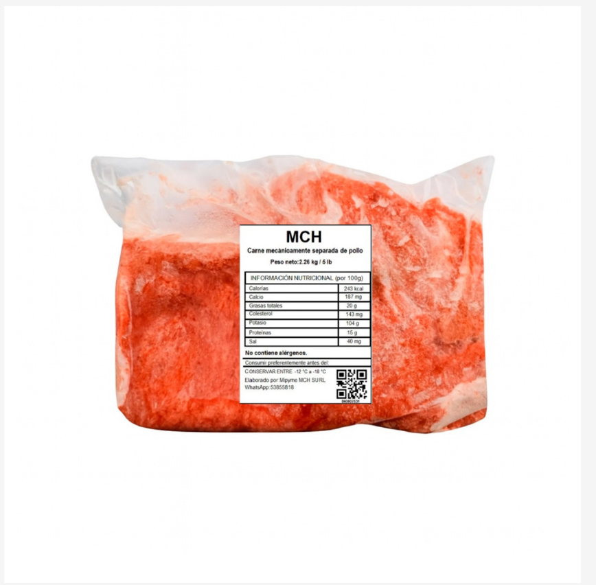 Carne mecánicamente separada de pollo MCH
