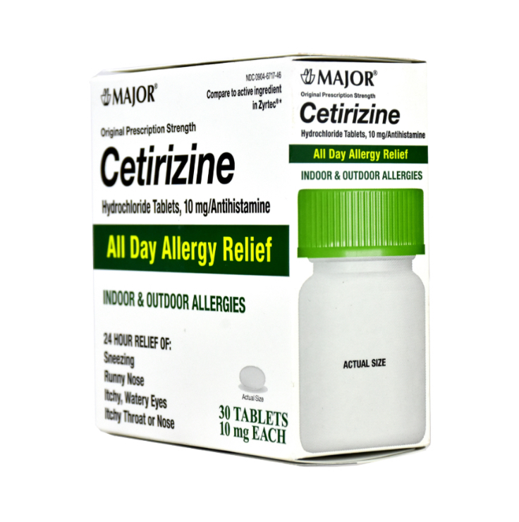 Clorhidrato de cetirizina 10 mg Major