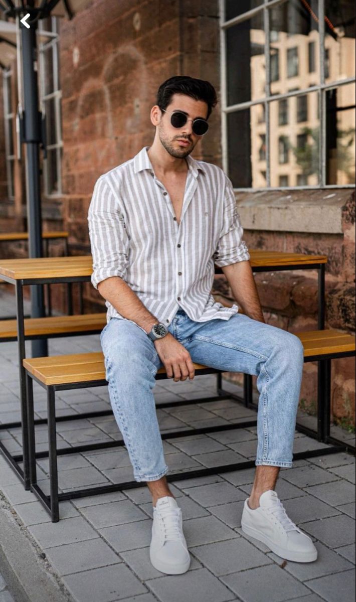 Striped Button-Up Shirt