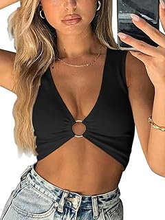 Women's Sleeveless Black Crop Top
