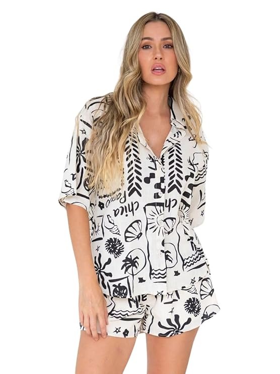 Tropical Print Lounge Set
