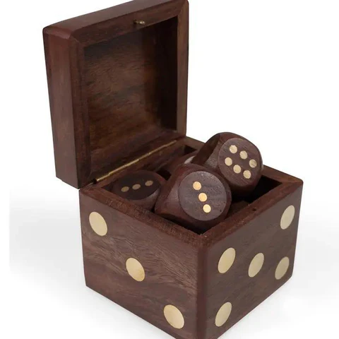 Wooden Dice Set with Box