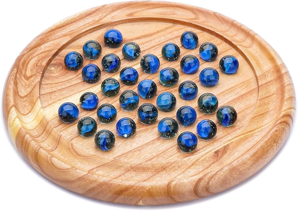 Wooden Solitaire Board Game