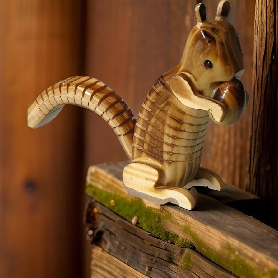 Handcrafted Wooden Squirrel Figurine