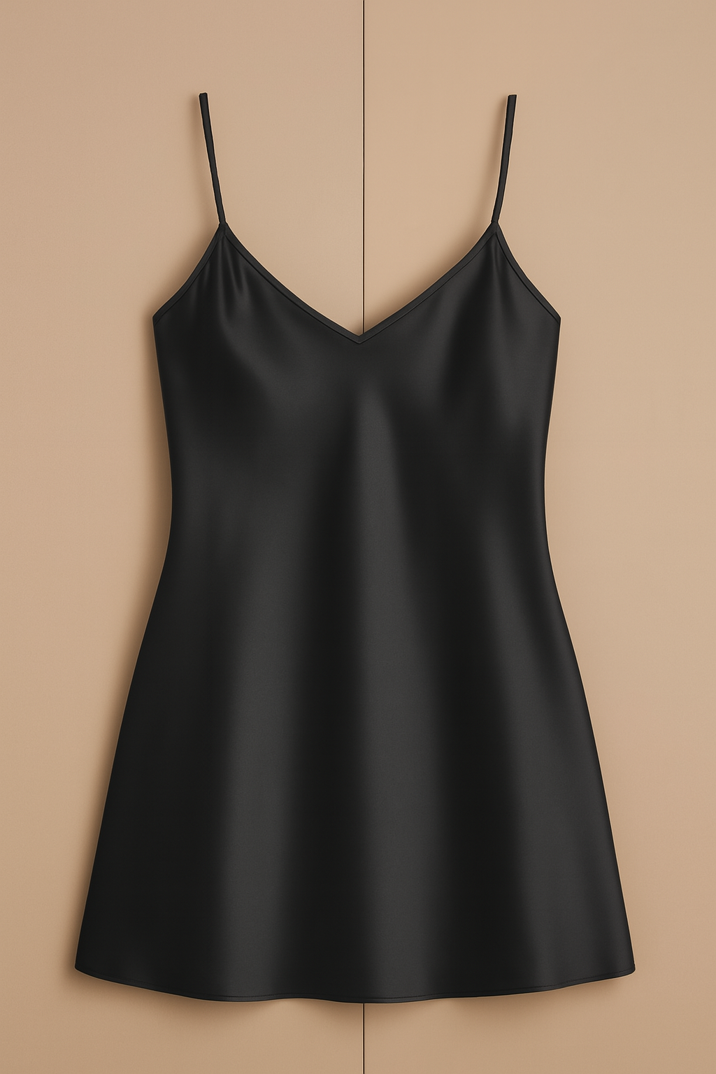 Black Satin Slip Dress – Sleeveless Camisole With Adjustable Thin Straps | Free Size 28-36 - Black/Blue/Maroon